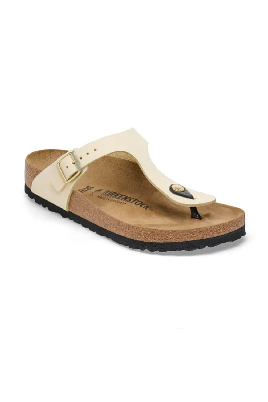 Birkenstock Gizeh Nubuck Leather Sandals for Women in Off White | 1026558