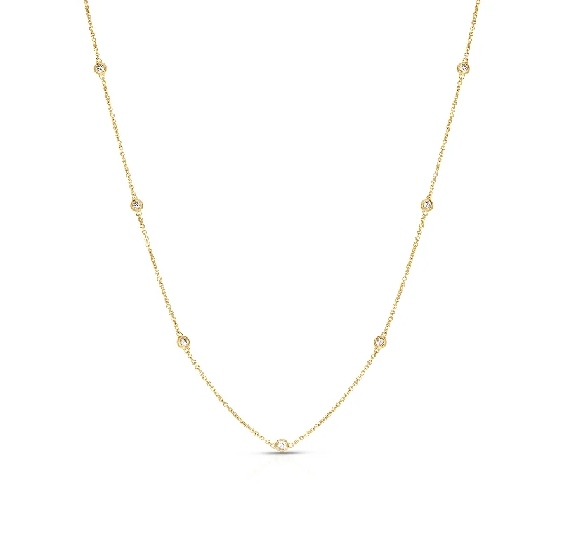 Sabel Collection Yellow Gold 9 Station Diamond Necklace