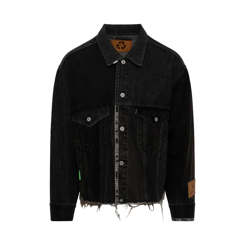 Upcycle Original Denim Patchwork Jacket in Black