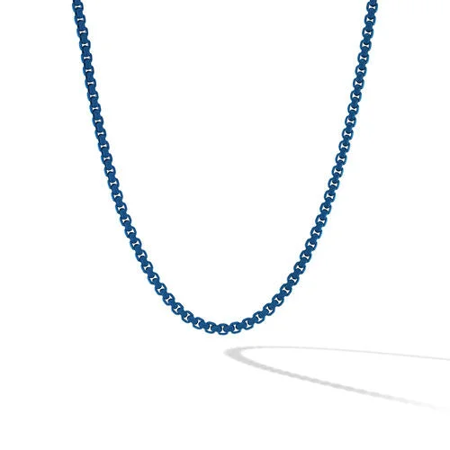 DY Bel Aire Box Chain Necklace in Navy with 14K Yellow Gold Accent