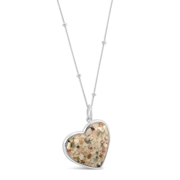 Tilted Full Heart Necklace - LBI Sand