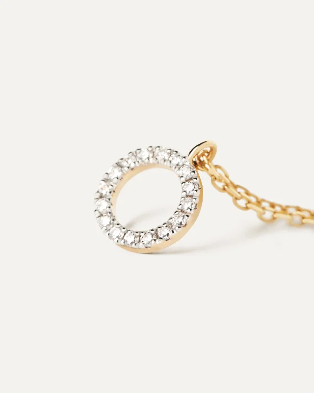 Diamonds and gold Circle necklace