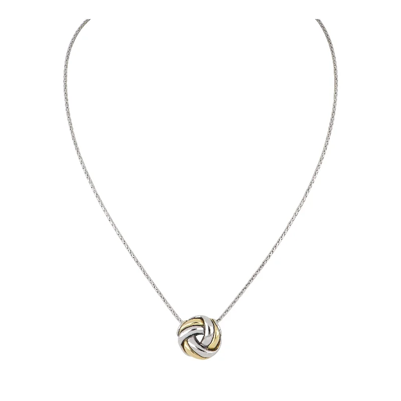 Infinity Knot Two Tone Slider Necklace