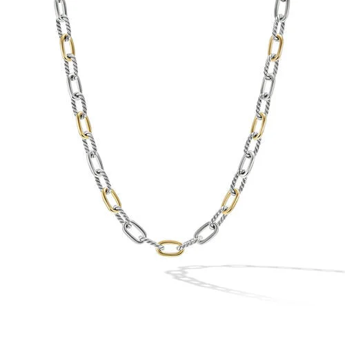 DY Madison Chain Necklace in Sterling Silver with 18K Yellow Gold