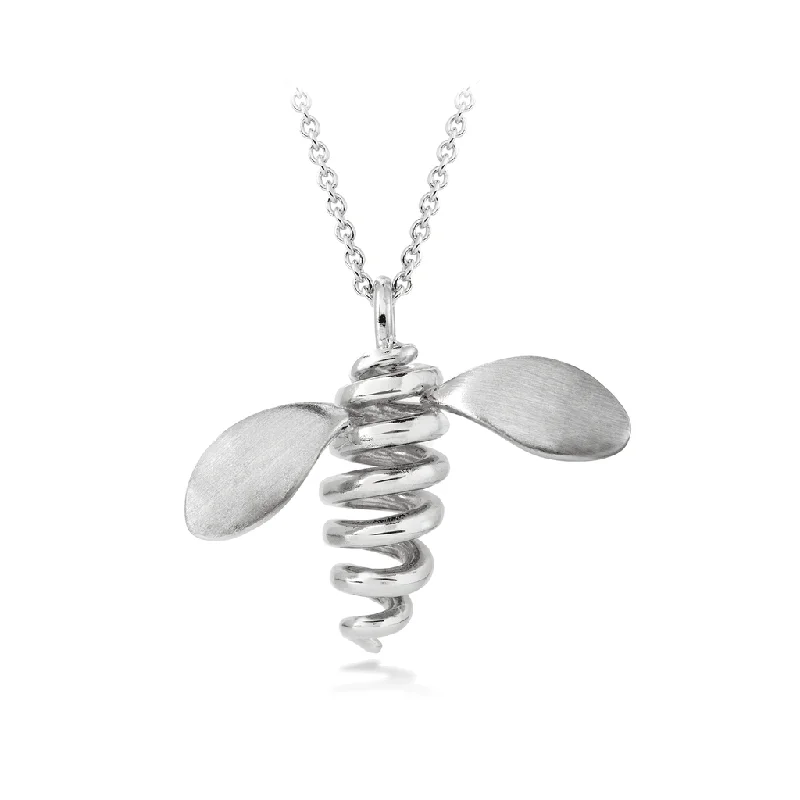 Bee White Gold Pendant- Large