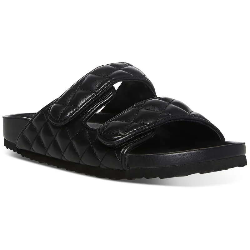 Madden Girl Womens Bria Faux Leather Slip-on Slide Sandals