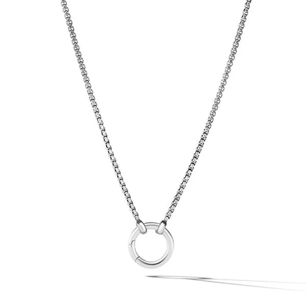 Cable Amulet Box Chain Slider Necklace in Sterling Silver