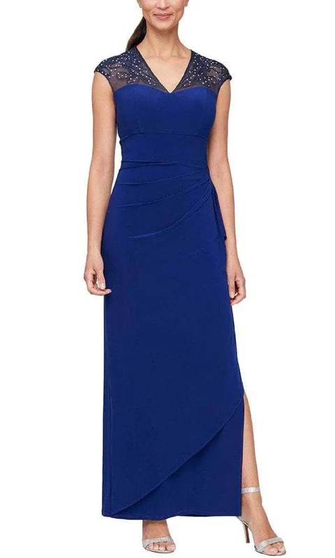 Alex Evenings - 84351585 Cap Sleeve V-Neck Long Dress