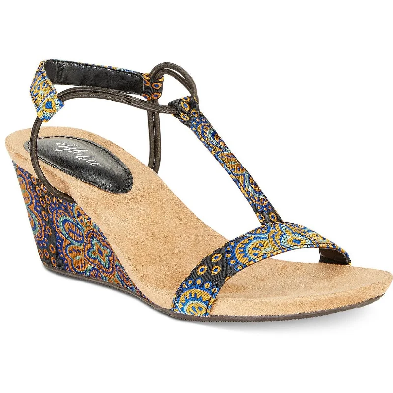 Style & Co. Womens Mulan T-strap Wedge Sandals