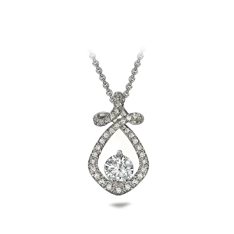 Dancing Twizzle Diamond and White Gold Pendant