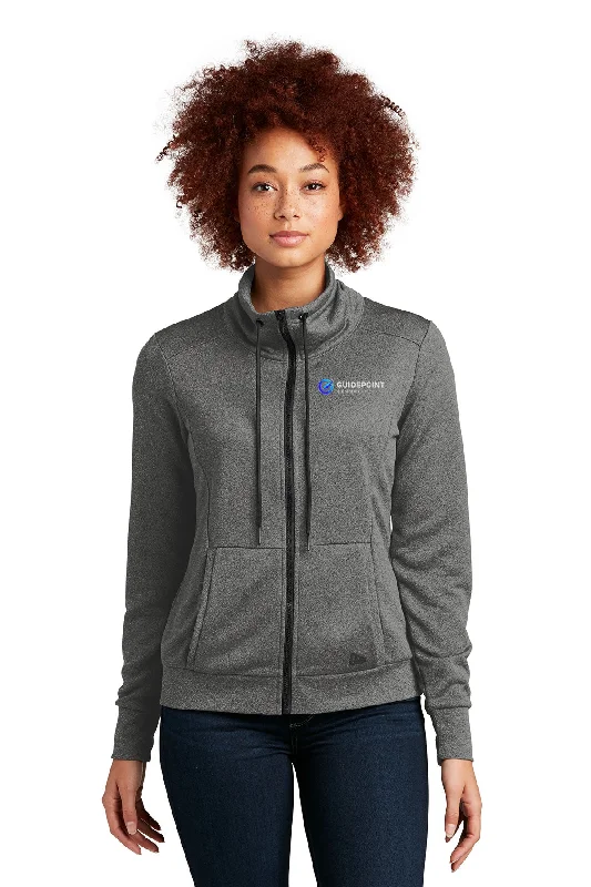 New Era Ladies Terry Zip Jacket, Graphite Heather [GuidePoint Security]