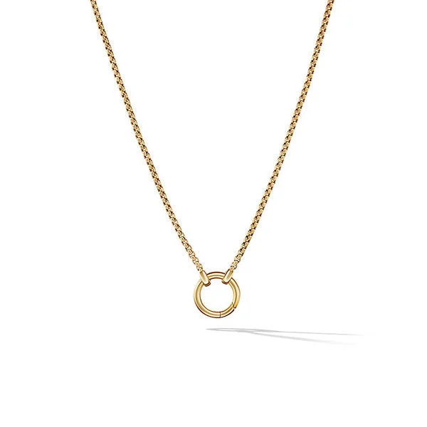 Cable Amulet Box Chain Slider Necklace in 18K Yellow Gold