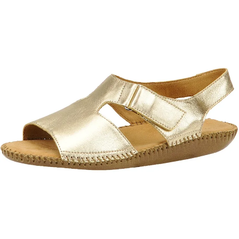 Auditions Womens Sprite Metallic Leather Slingback Sandals