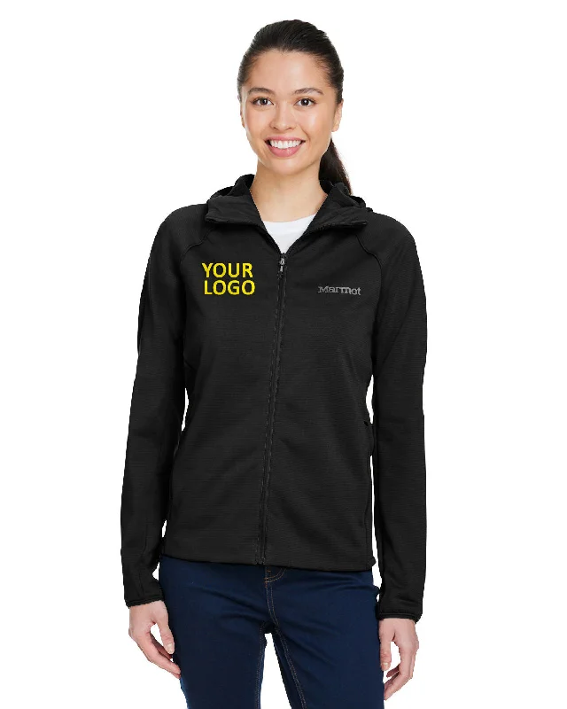 Marmot Ladies Leconte Full Zip Hooded Jackets, Black