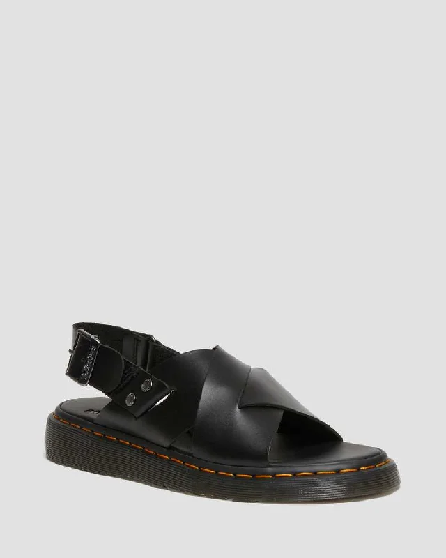 Unisex Zane Brando Leather Slingback Sandals Black Brando