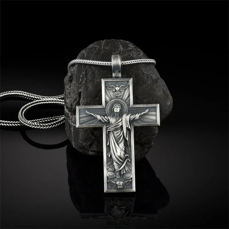 Wholesale Cross Men's Vintage Style Alloy Necklaces