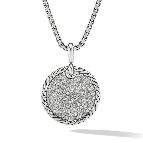 DY Elements Disc Pendant with Pavé Diamonds, 24mm