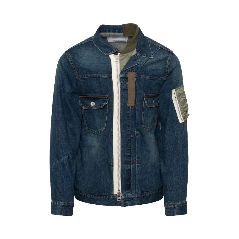 Denim Blouson Jacket in Blue