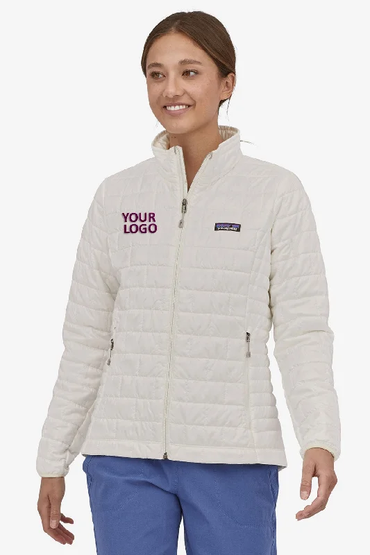 Patagonia Womens Custom Nano Puff Jackets, Birch White