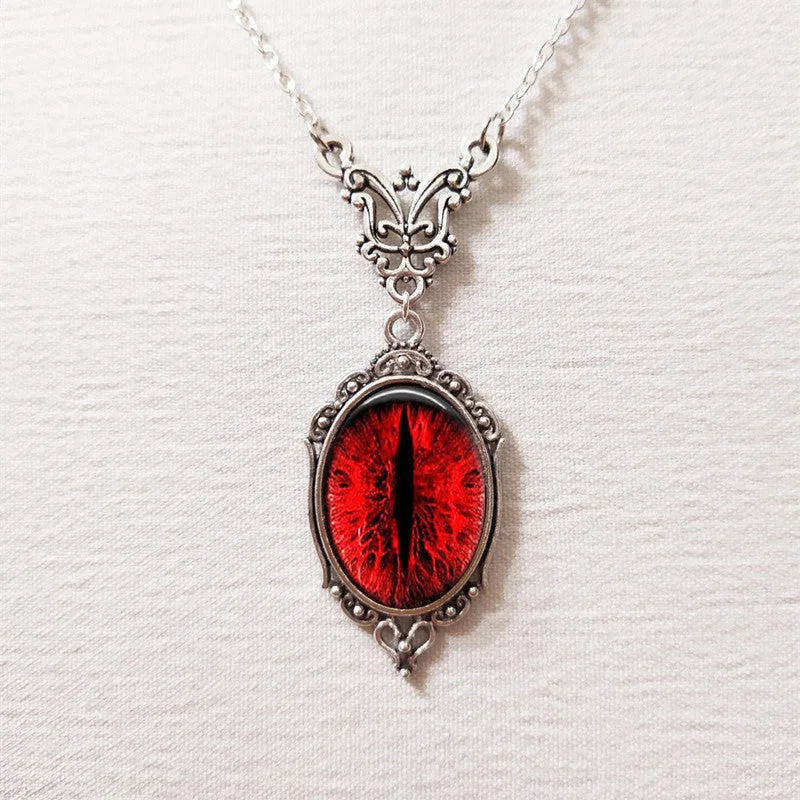 Wholesale Gothic Blood Cat's Eye Charm Necklace