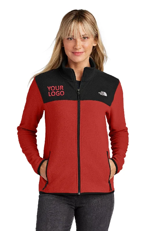 The North Face Ladies Glacier Full-Zip Fleece Jacket, Rage Red / TNF Black