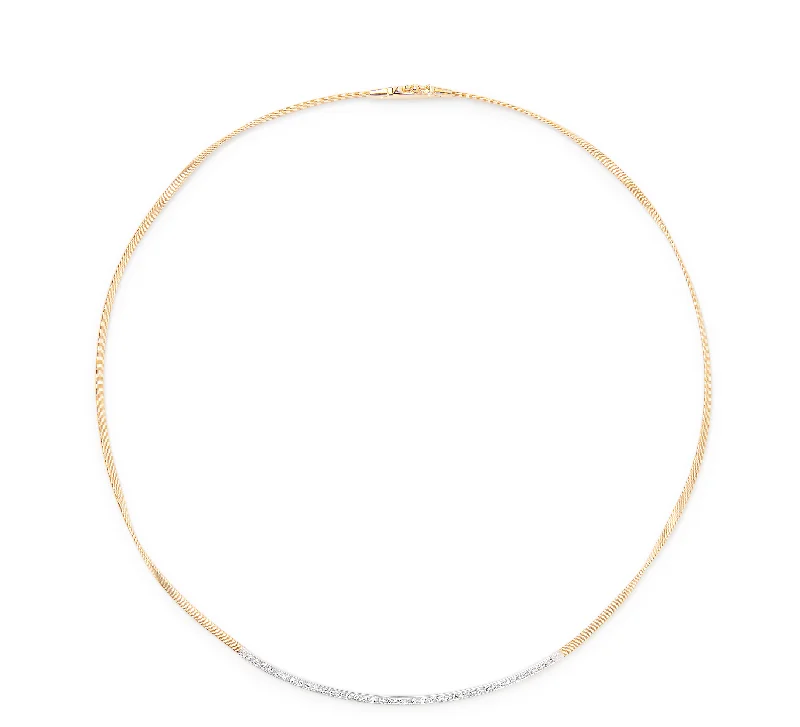 Marco Bicego Marrakech Mixed Metals Hand Twisted Diamond Necklace