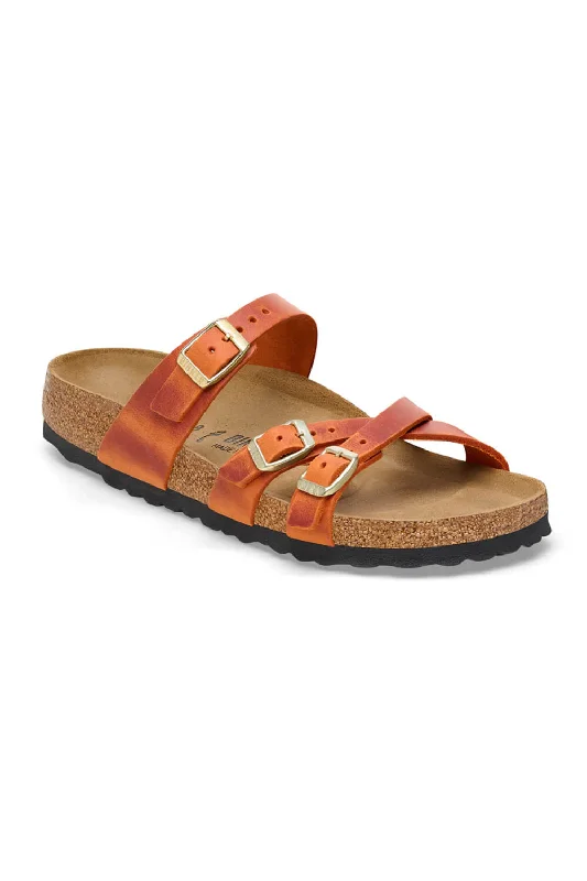 Birkenstock Franca Oiled Leather Sandals for Women in Burnt Orange | 1026602