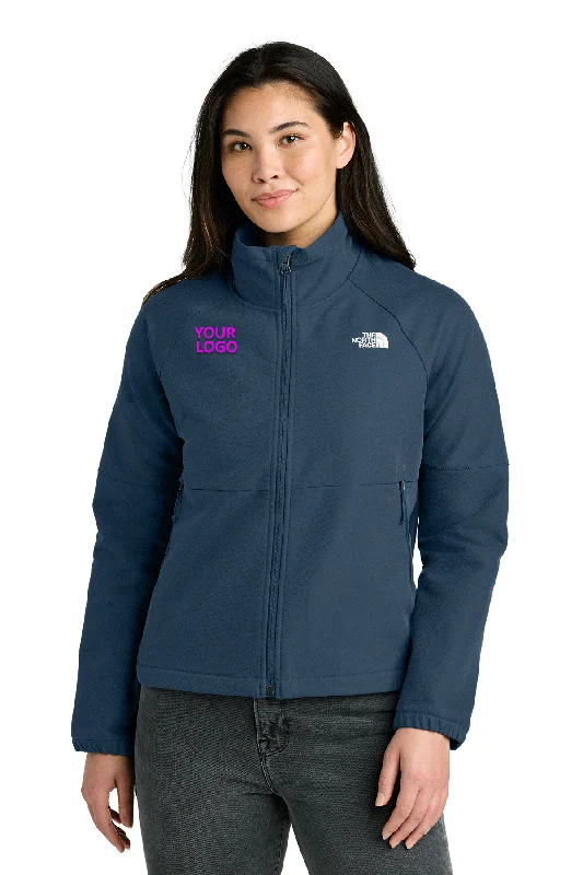 The North Face Womens Barr Lake Soft Shell Custom Jackets, Shady Blue Dark Heather