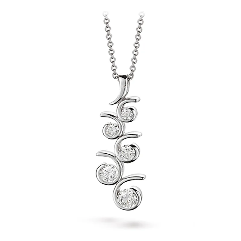 Contour Large Diamond and White Gold Journey Pendant