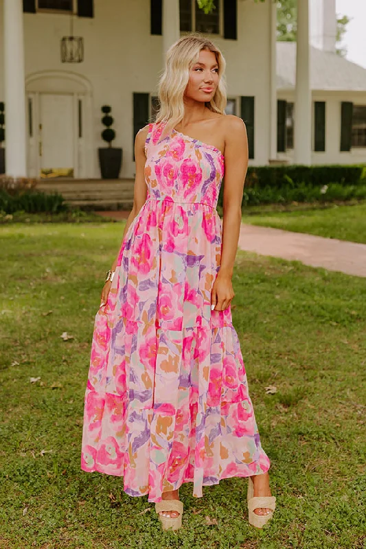 Blossom Gala One Shoulder Maxi Dress