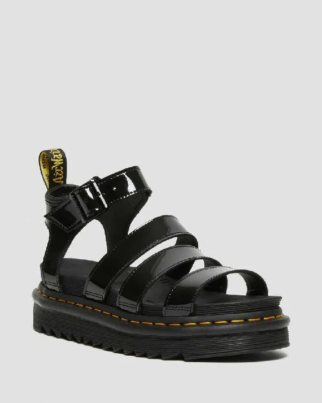 Women's Blaire Patent Leather Strap Sandals Black