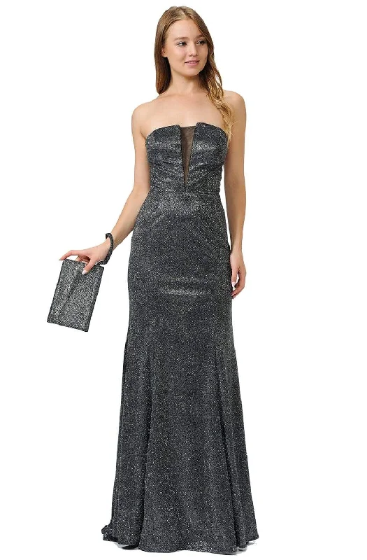 Poly USA - 8490 Glitter Strapless Trumpet Gown