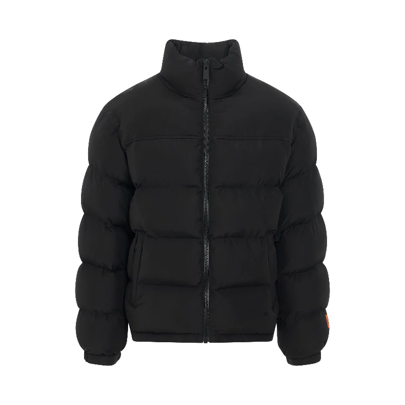 Ex-Ray Nylon Puffer Jacket in Black