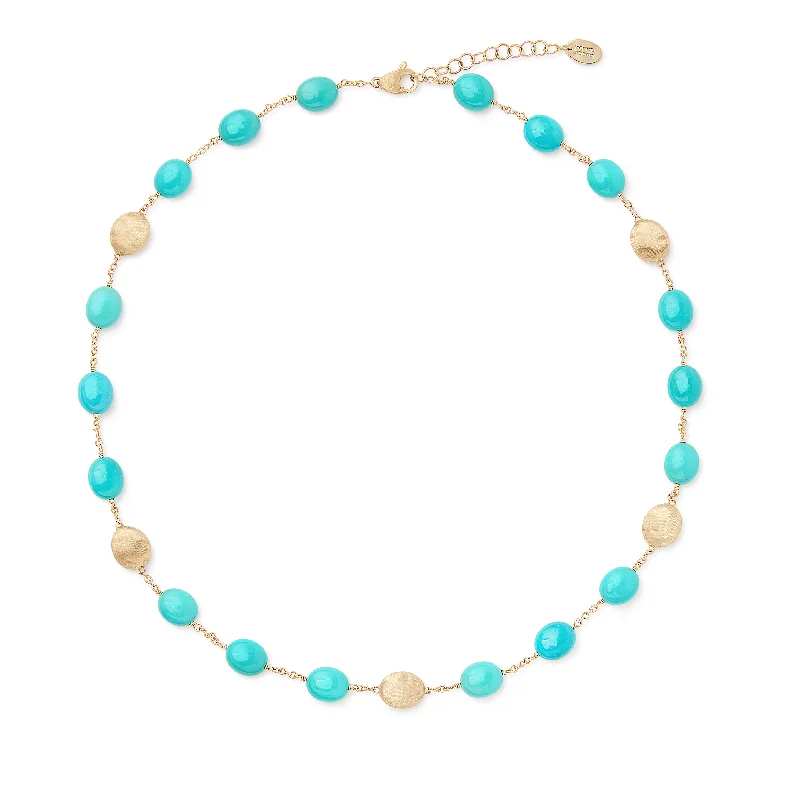 Marco Bicego Siviglia Yellow Gold Bead and Turquoise Necklace