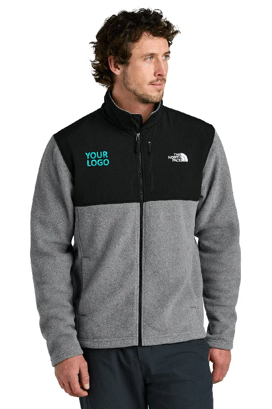 The North Face Highest Peak Full-Zip Fleece Custom Jackets, Medium Grey Heather