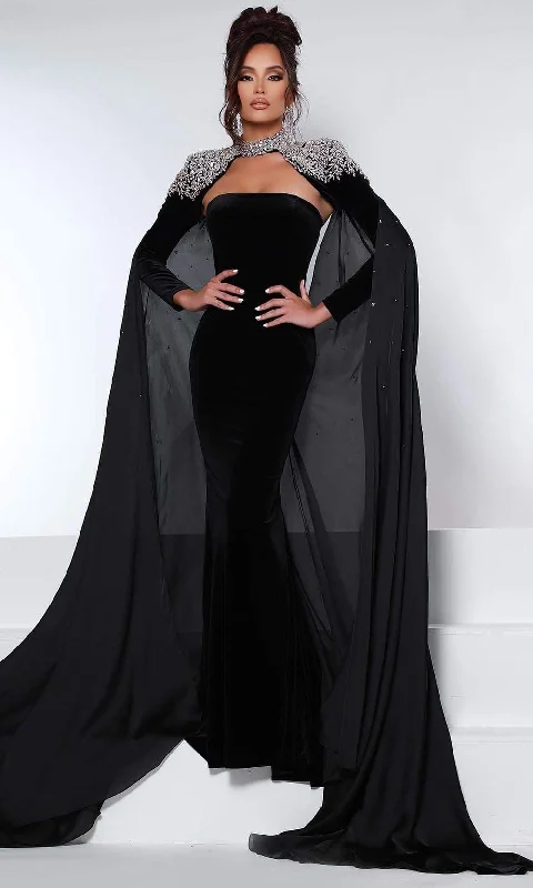 Johnathan Kayne - 2453 Straight Across Mermaid Long sleeve Gown