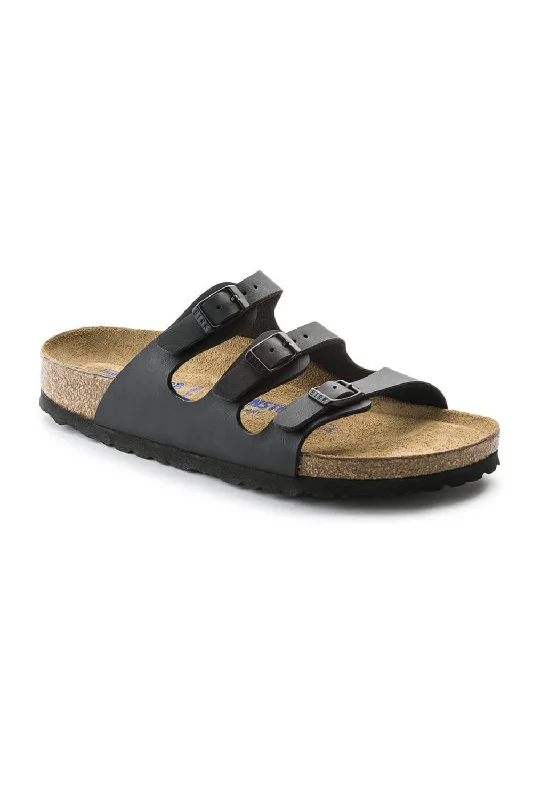 Birkenstock Florida Soft Footbed Birko-Flor Sandals for Women in Black | 53011