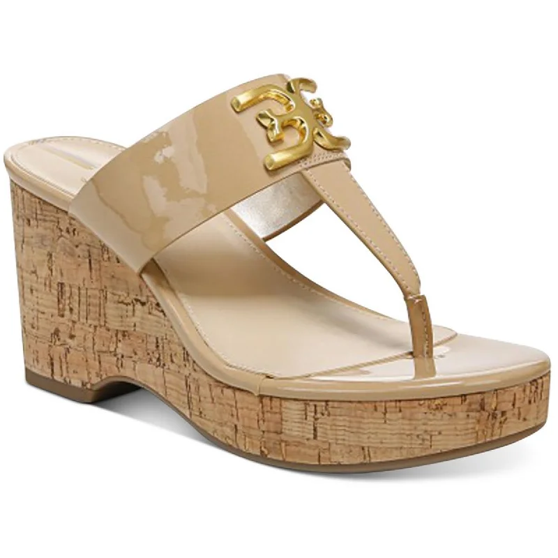 Sam Edelman Womens Yardlie Patent Cork Wedge Sandals