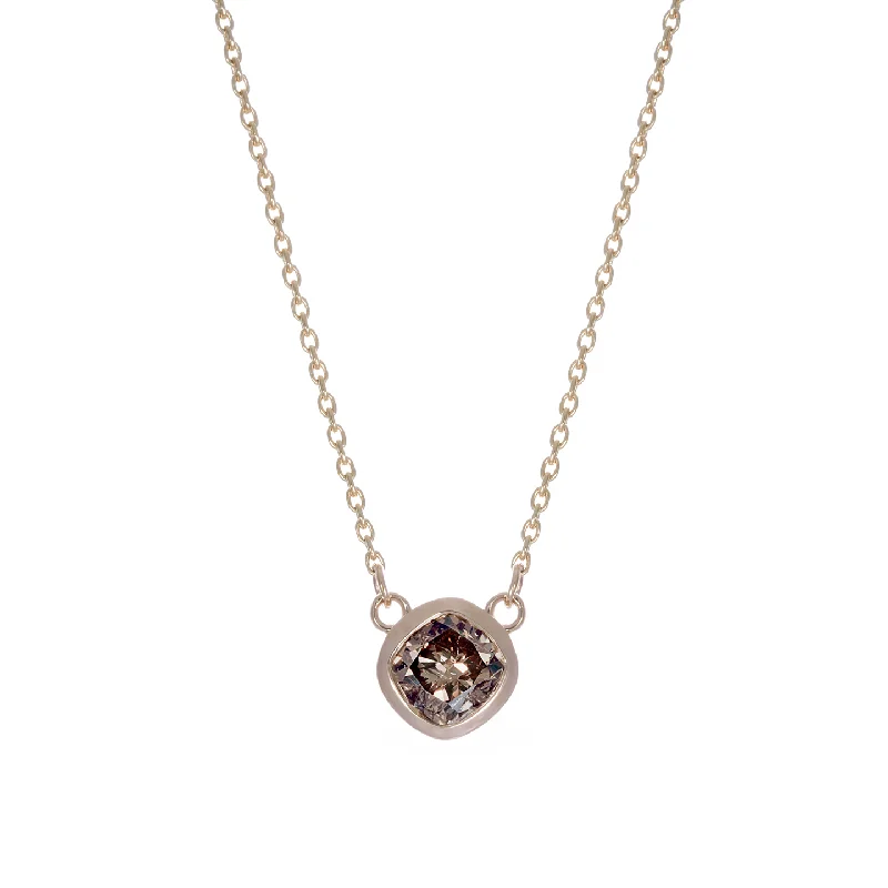 Sabel Collection Yellow Gold Fancy Diamond Bezel Set Necklace