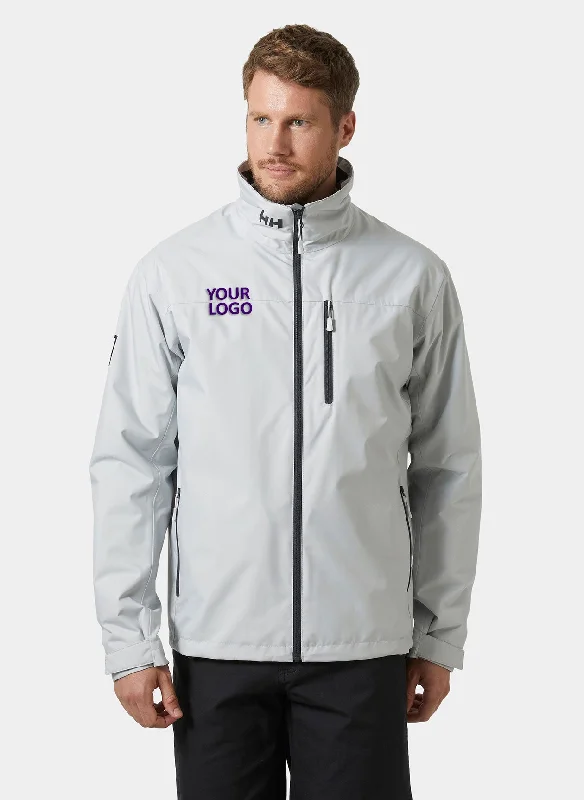 Helly Hansen Mens Crew Midlayer Custom Jackets 2.0, Grey Fog