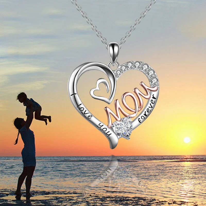 Wholesale Mother's Day Heart-shaped Mom Double Heart-shaped Letter Alloy Pendant