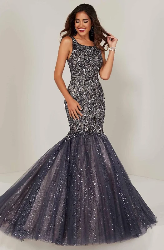 Tiffany Designs - 16370 Beaded Cutout Back Glitter Mermaid Gown