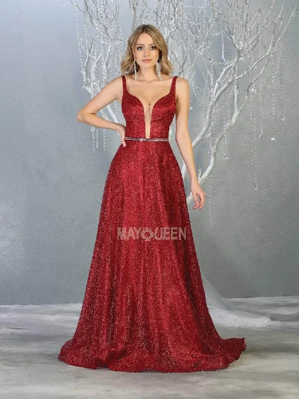 May Queen MQ1771 - Backless A-Line Prom Dress