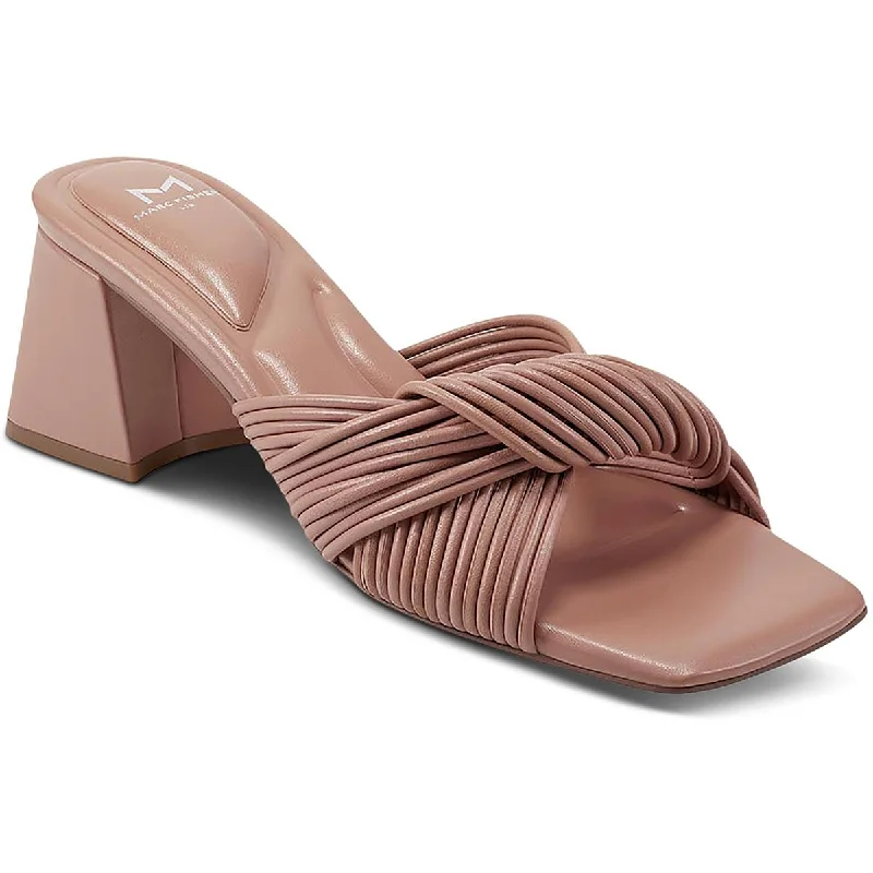 Marc Fisher LTD Womens Cherrie Leather Peep-Toe Slide Sandals