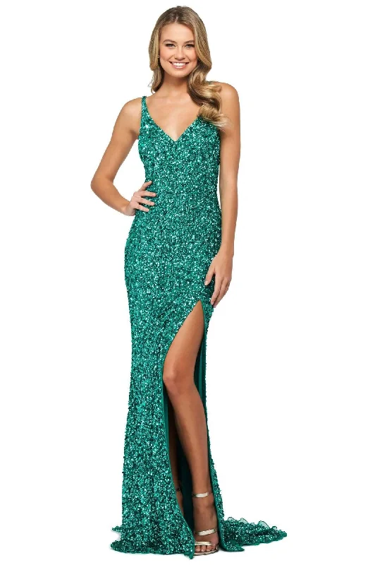 Sherri Hill - 53450 Sleeveless V Neck Long Beaded Dress