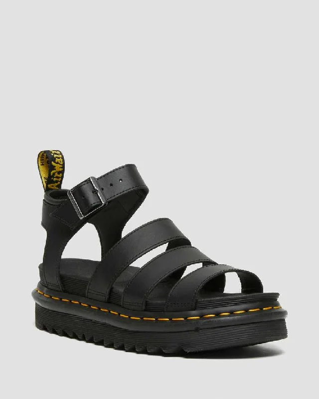 Unisex Blaire Hydro Leather Strap Sandals Black