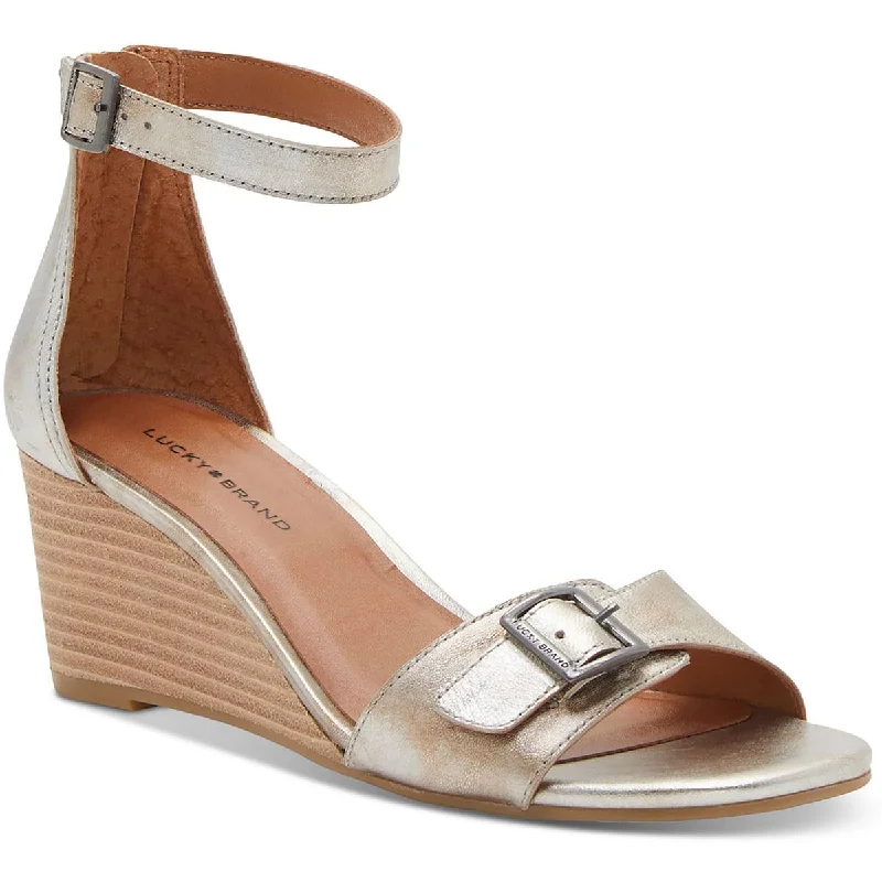 Lucky Brand Womens Jodella Leather Wedge Sandals