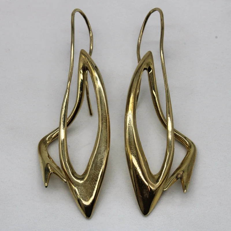 10k Yellow Gold Abstract Earrings |