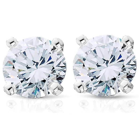 7/8ct Diamond Studs 14K White Gold