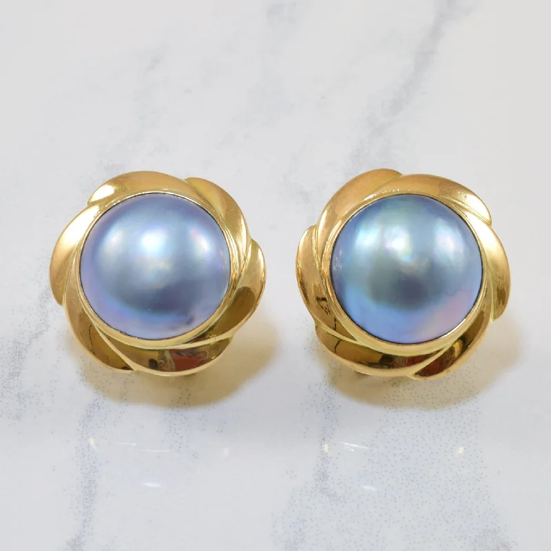 Button Mabe Pearl Earrings | 16.00ctw |